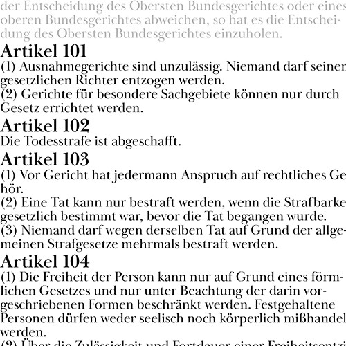 Happy Birthday GG: a present to the 75th birthda of the German constitution, a presentation of all changes on one page