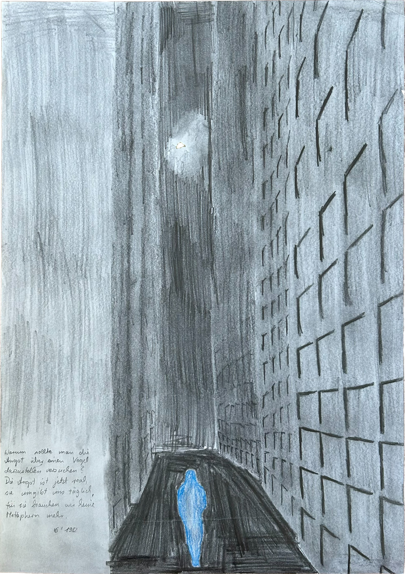 Angst (summer 1982) - DIN A3, pencil, color pencil on paper