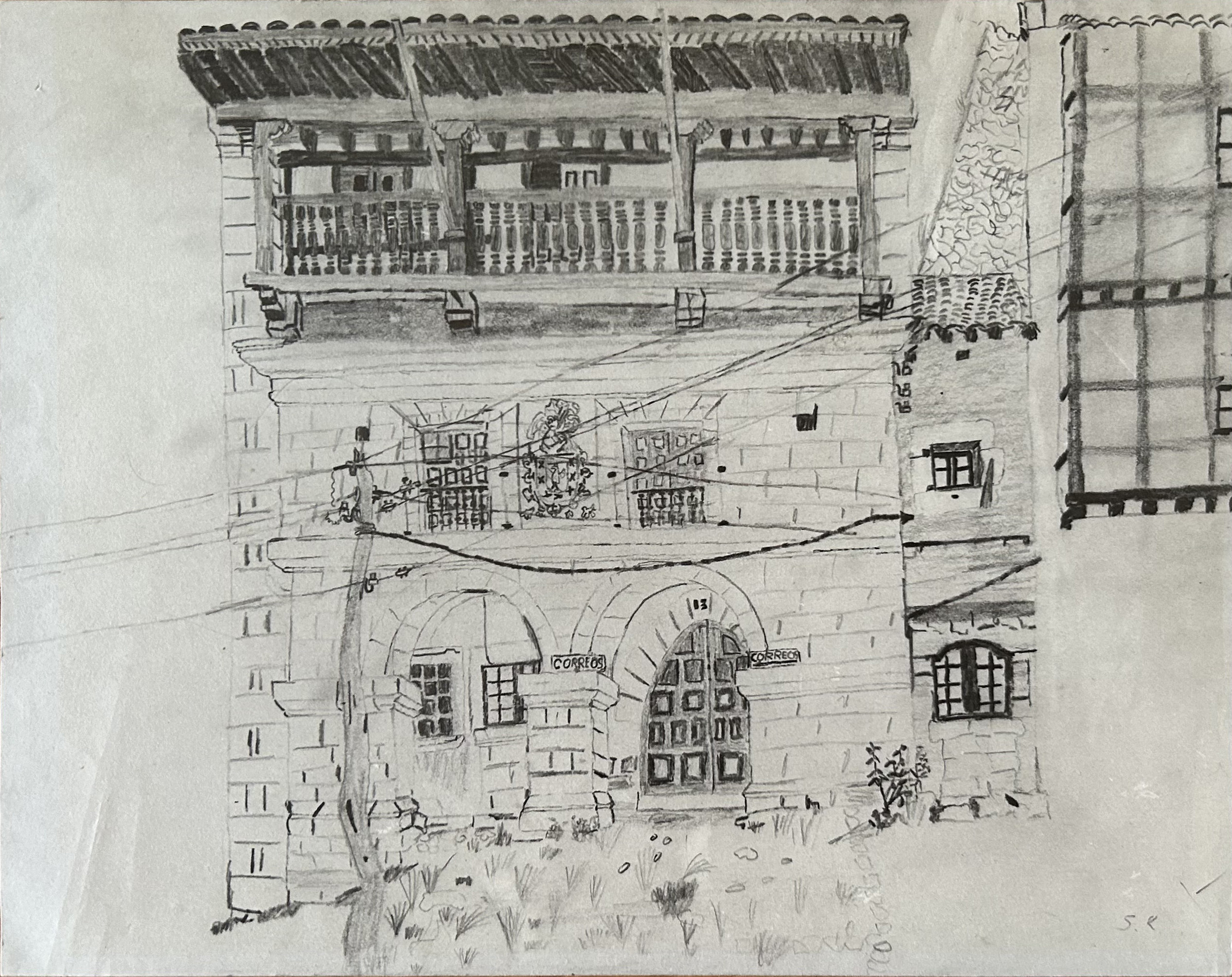 Santillana del Mar 2, Summer 1975, DIN A4, pencil on paper